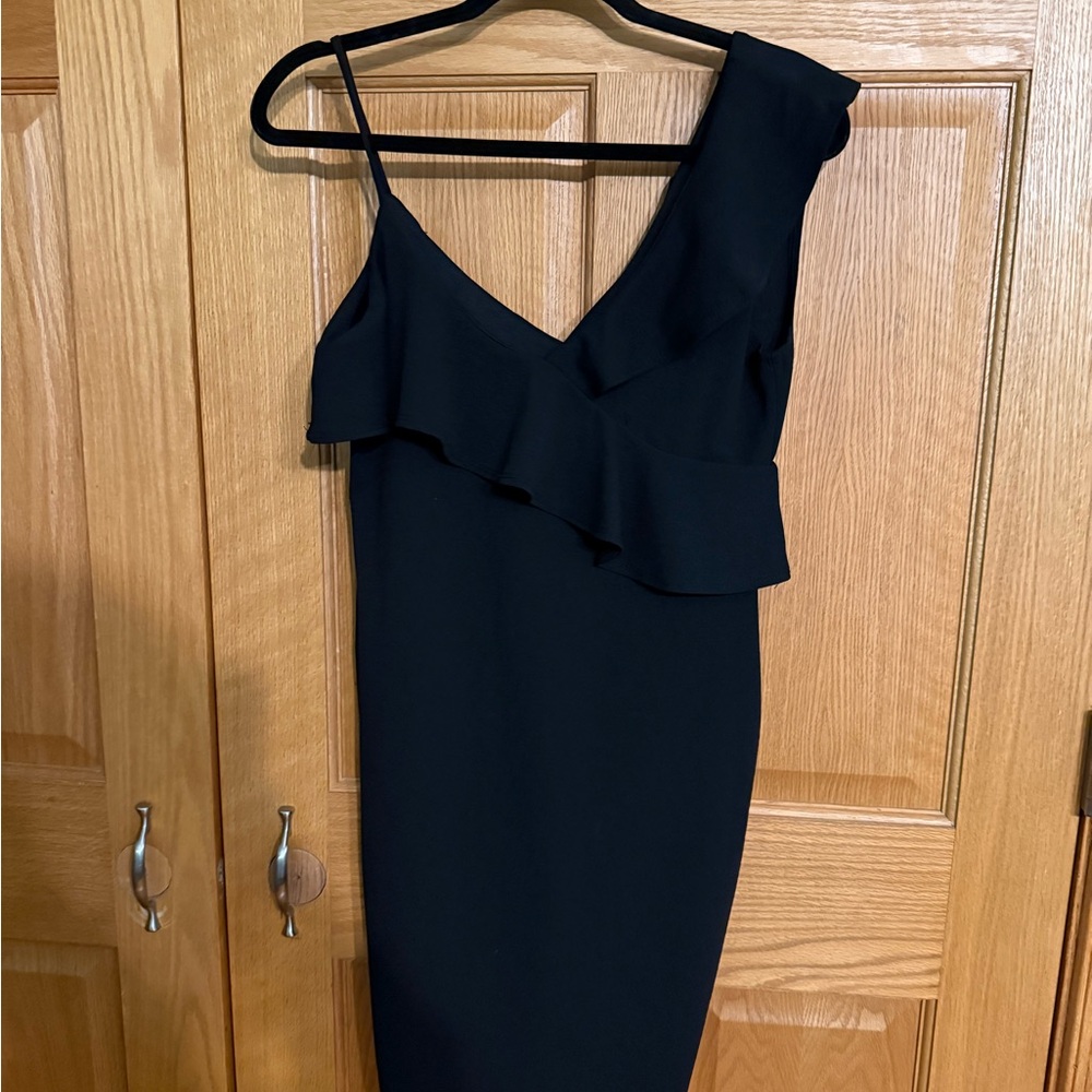 Windsor Black Ruffle Mini Dress